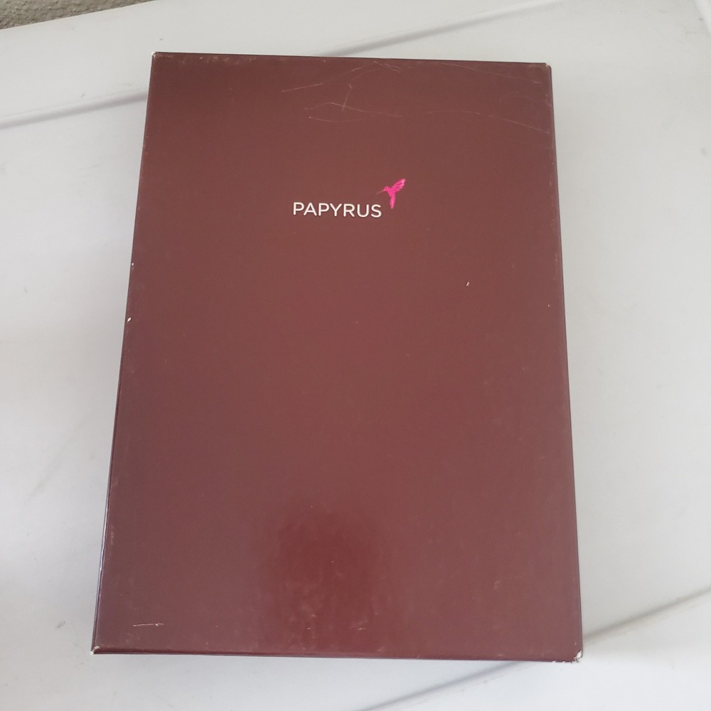 Papyrus Boxed Stationery Set 25 Sheets 25 Lined Envelopes Pink and Yellow 402046
